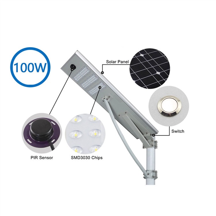 100W all in one solar street light