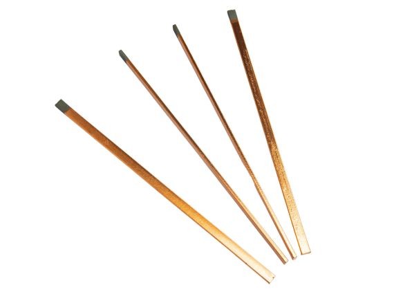 graphite electrodes connected copper coated gouging carbons