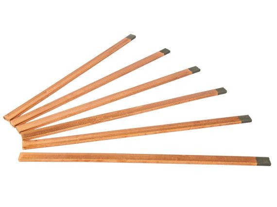 graphite electrodes connected copper coated gouging carbons
